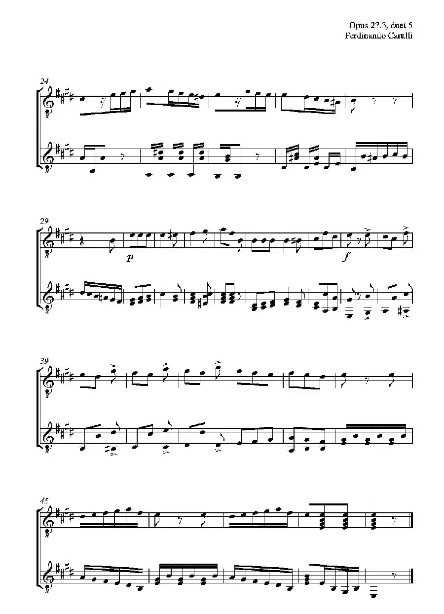 Metodo Completo Op.27-3（古典吉他二重奏练习·5）