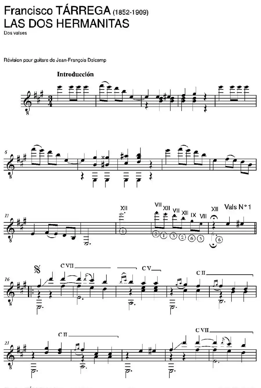 LAS DOS HERMANITAS(Dos valses)（古典吉他）