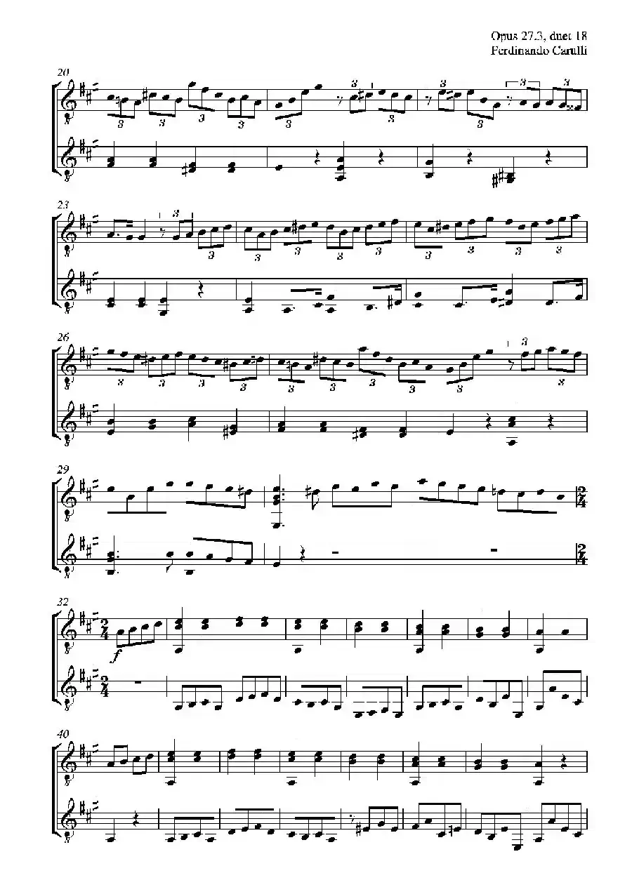 Metodo Completo Op.27-3（古典吉他二重奏练习·18）