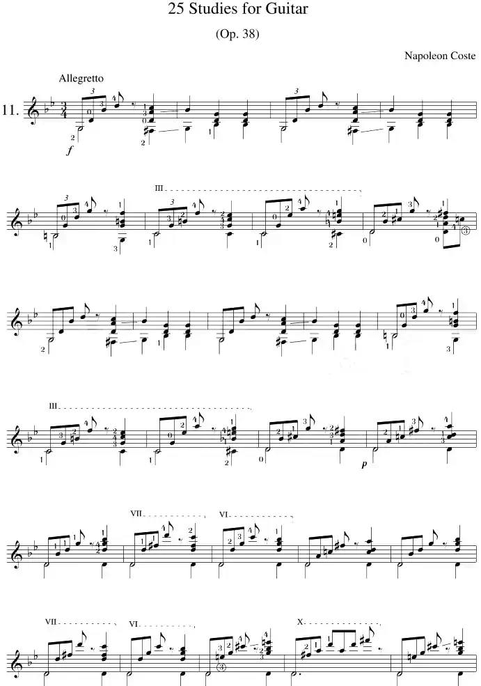Napoleon Coste《25 Studies,Op.38》（STUDY 11）