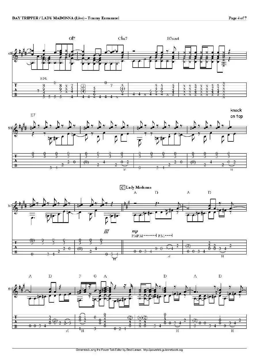 tommy emmanuel:day tripper/lady madonna（指弹吉他）