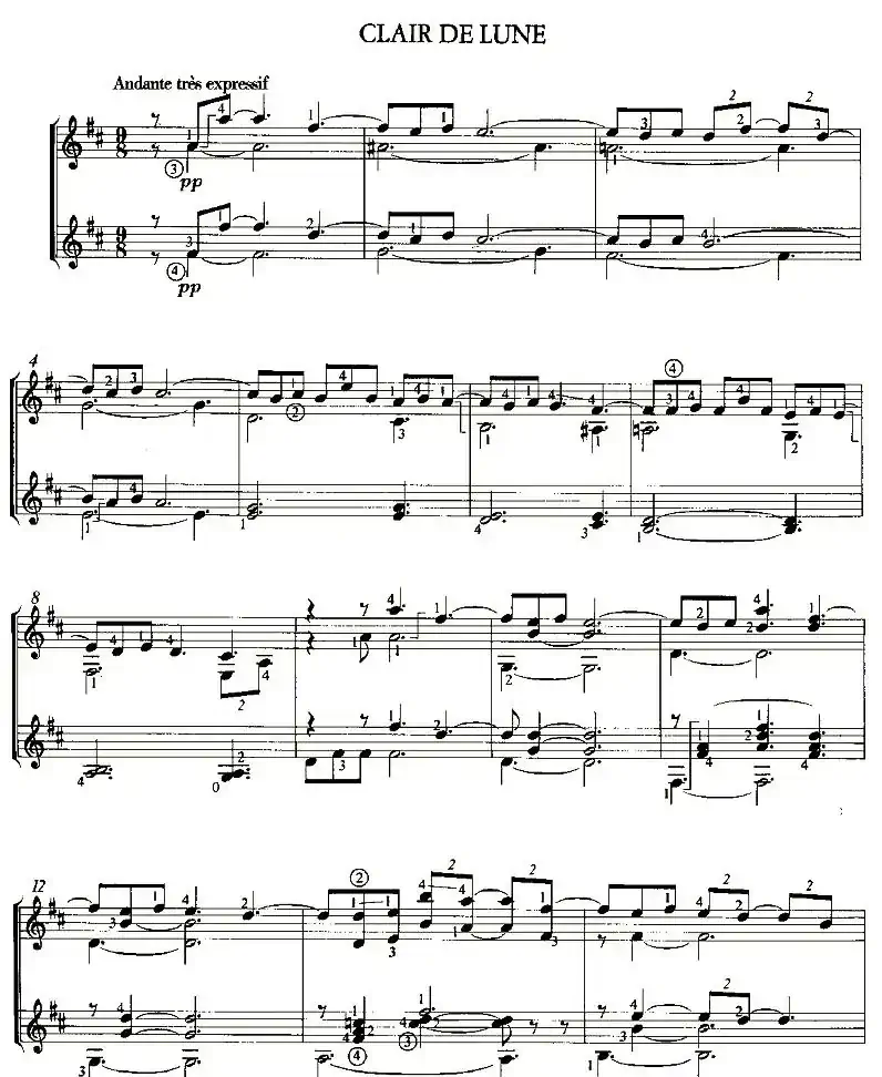 CLAIR DE LUNE（双吉他）