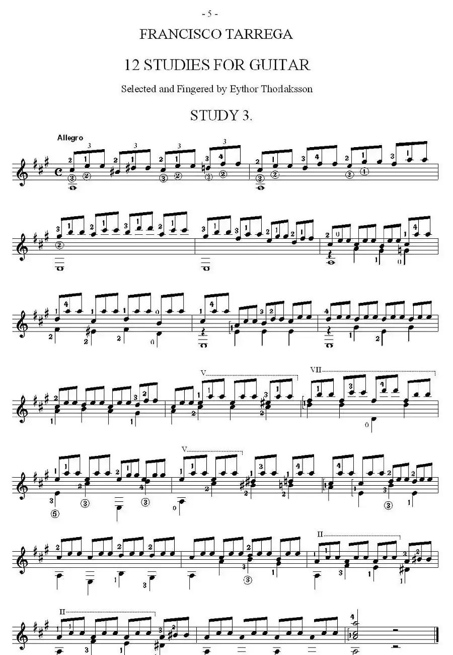 他雷加12首练习曲之3