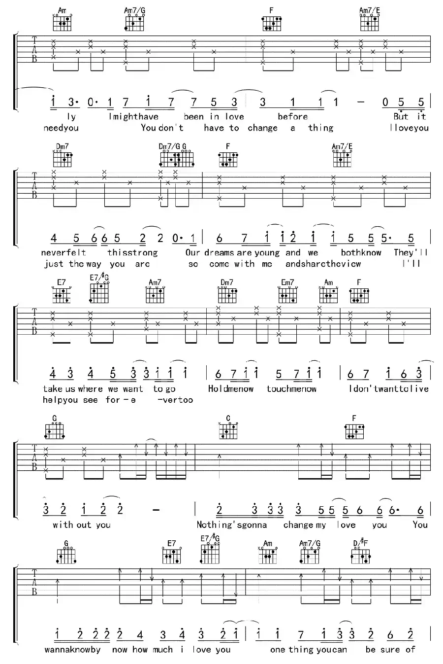 Nothing's gonna change my love for you（此爱永不变）