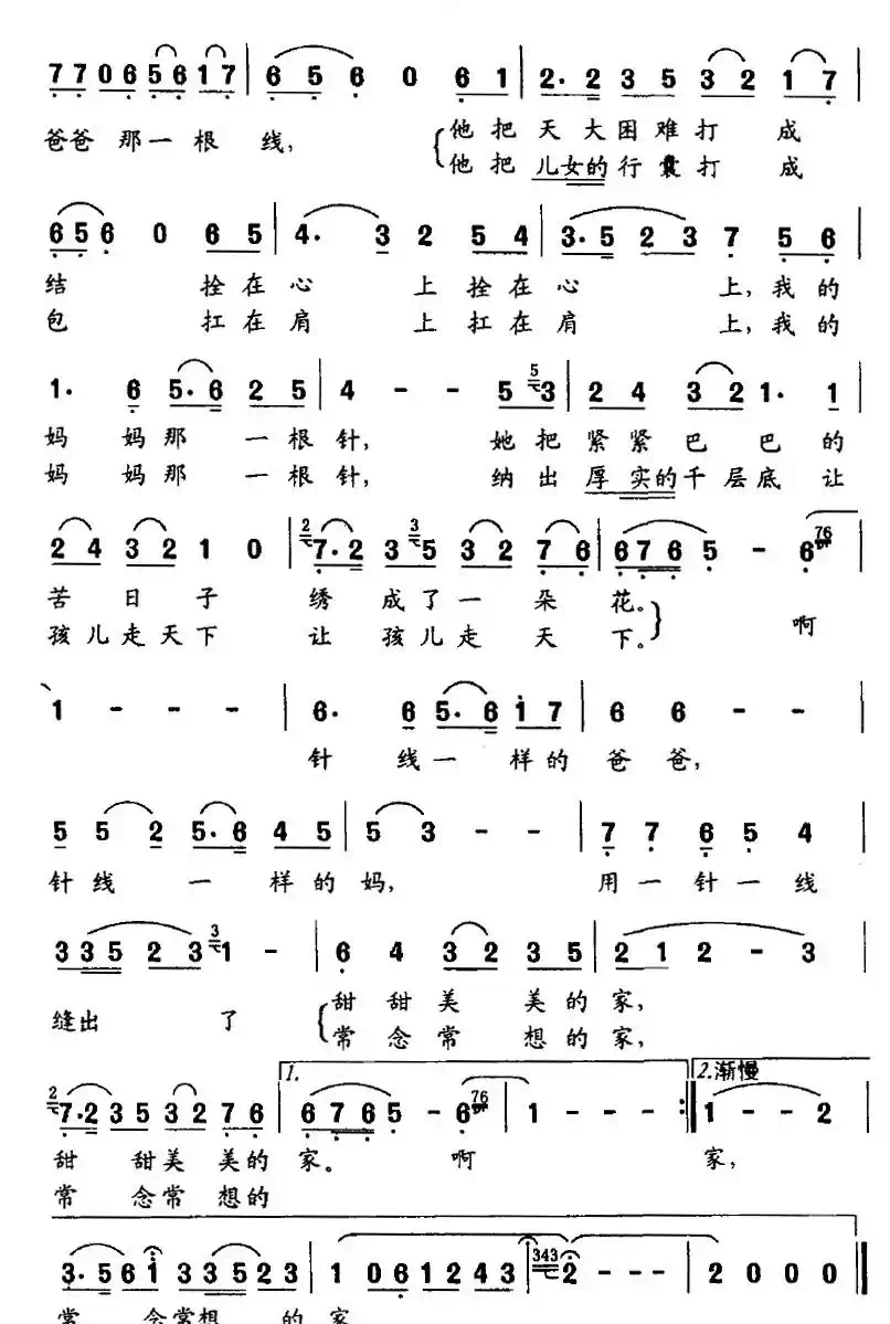 咱爸咱妈（陆志坚词 王凯东、国华曲）
