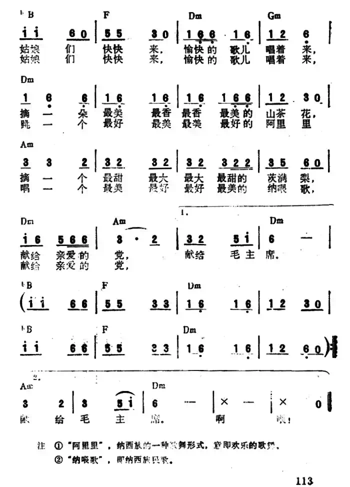 阿里里献给毛主席