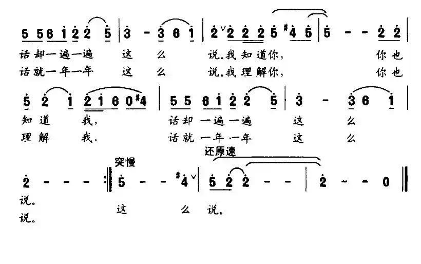 话就这么说（张枚同词 应锡恩曲）