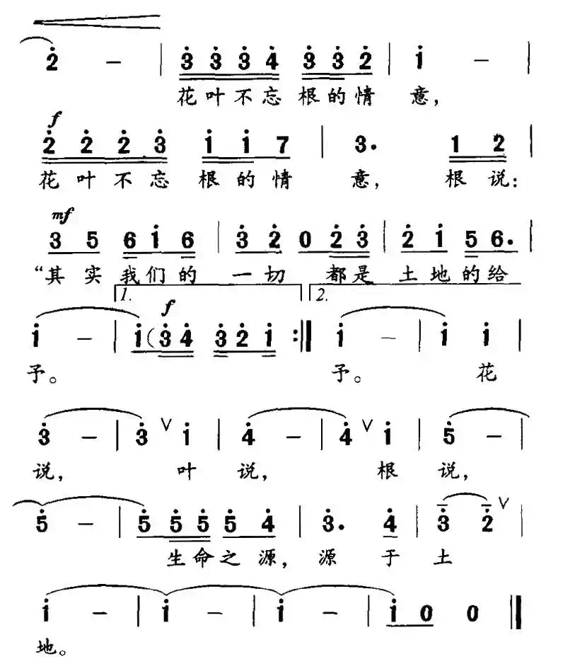 花说，叶说，根说