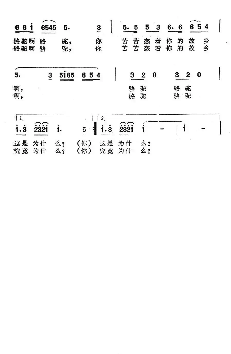 骆驼之歌(电视连续剧《回RS城去》主题歌)