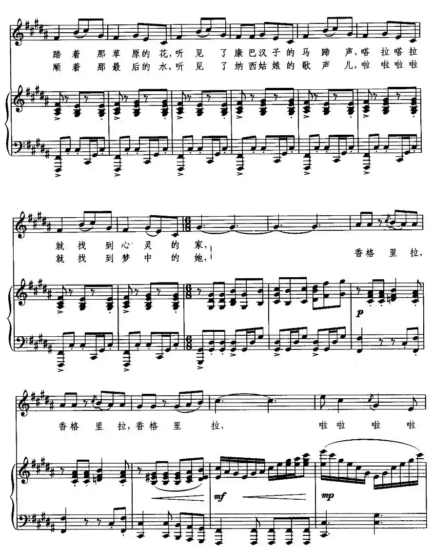 我的香格里拉（王晓岭词 张卓娅曲 、正谱）