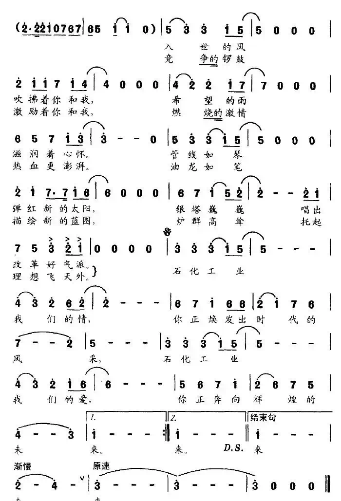石化风采（马际词 张天宇曲）