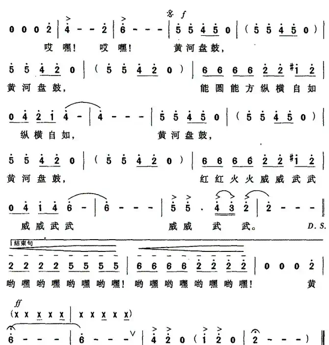 黄河盘鼓（贾波词 张新用曲）