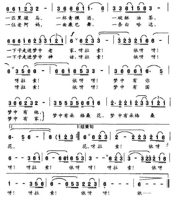 梦中有朵格桑花（王春明词 张义昌曲）
