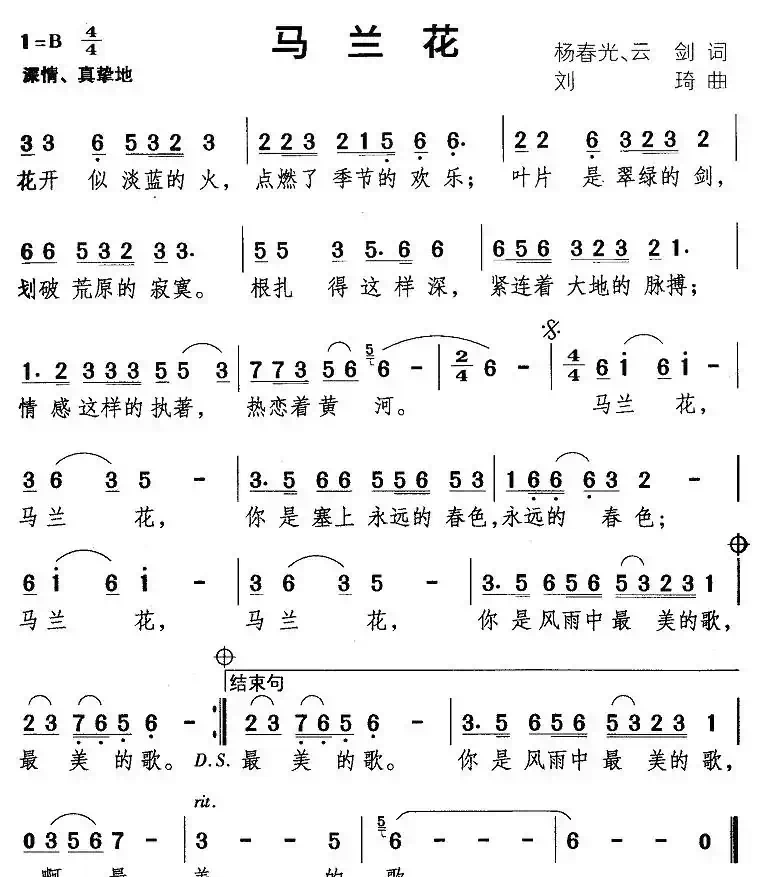 马兰花（杨春光、云剑词 刘琦曲）