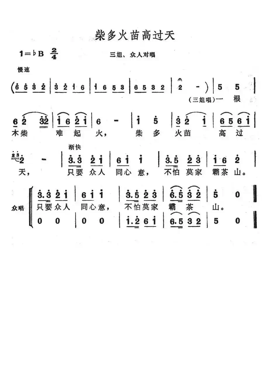 柴多火苗高过天(歌舞剧《刘三姐》选曲)