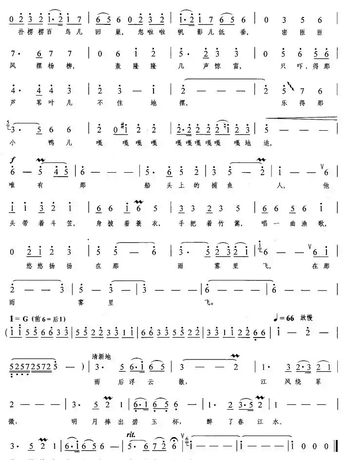渔舟唱晚(刘麟词 王志信曲)