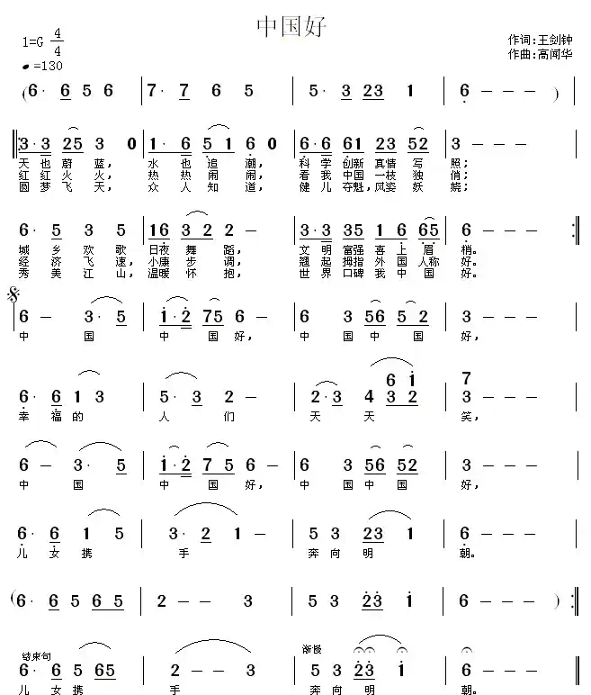 中国好(王剑钟词 高闻华曲)