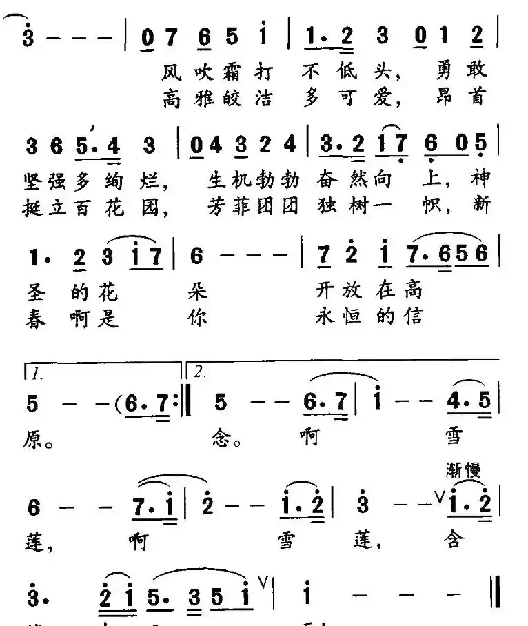 雪莲赞（志同词 田光曲）
