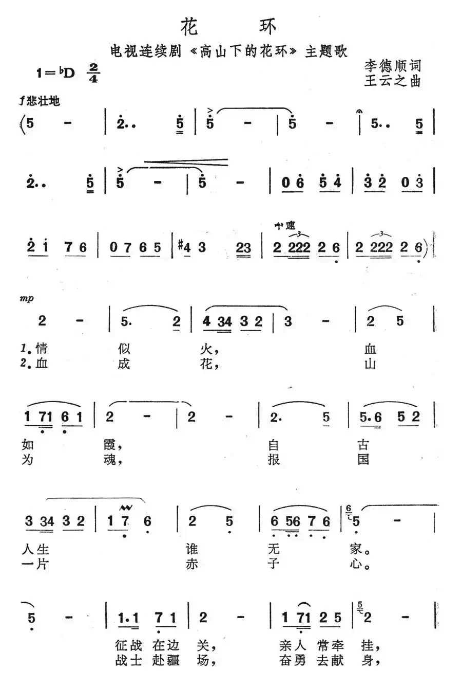 花环(电视剧《高山下的花环》主题歌)