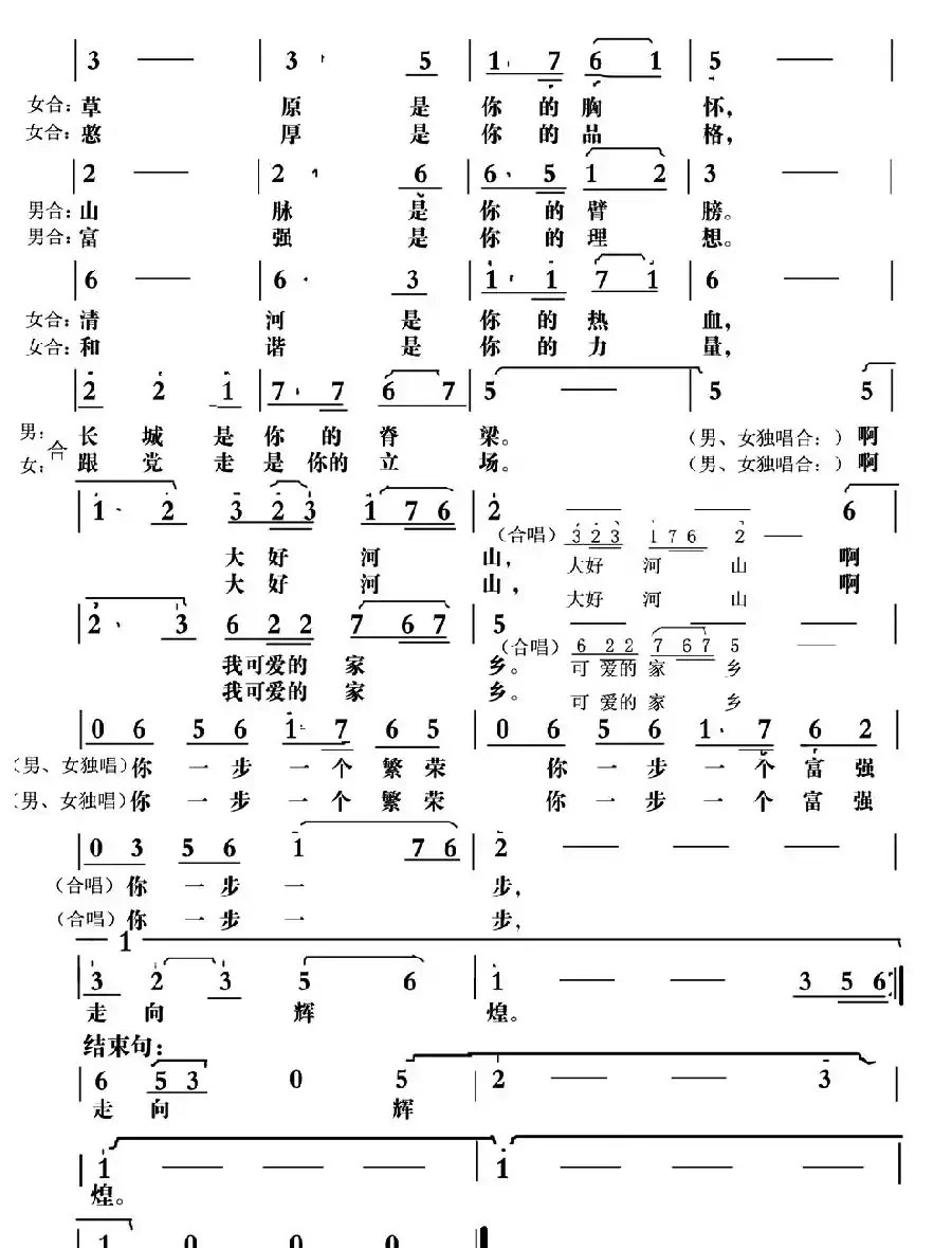 家乡颂（魏凤翔词 魏建国曲）