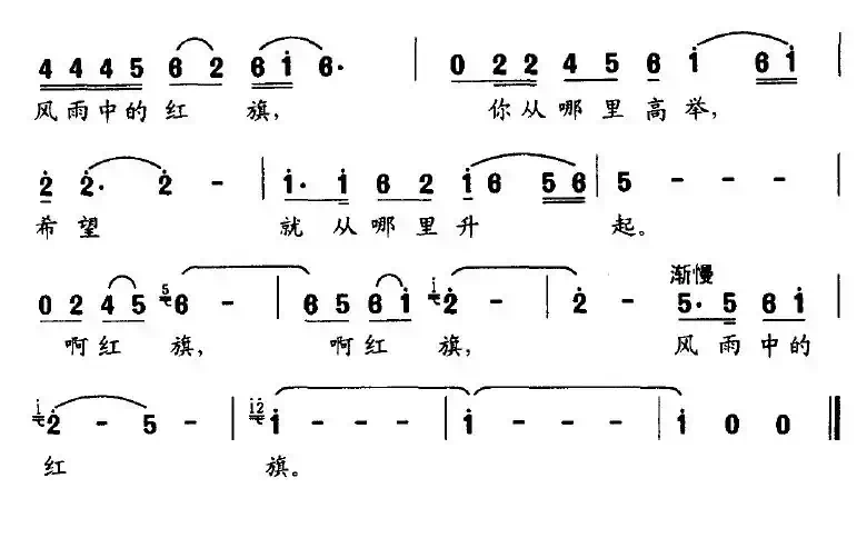 风雨中的红旗（宋青松词 李建昌曲）