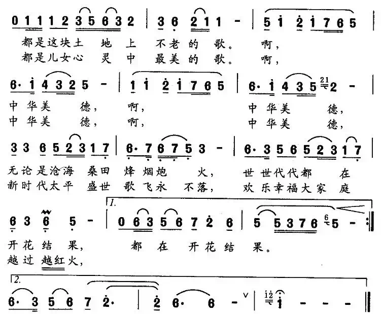 中华美德（张枚同词 段晋中曲）