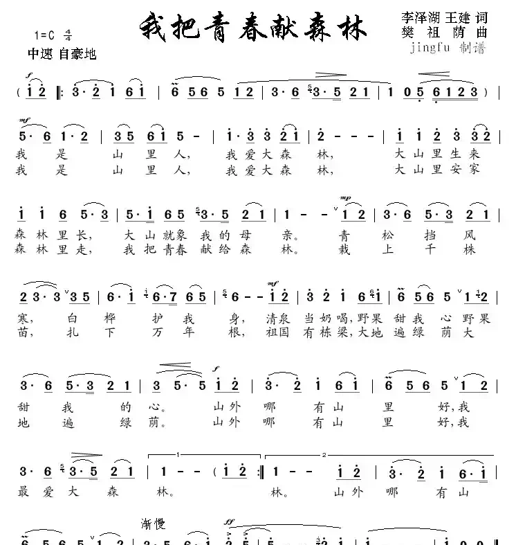 我把青春献森林