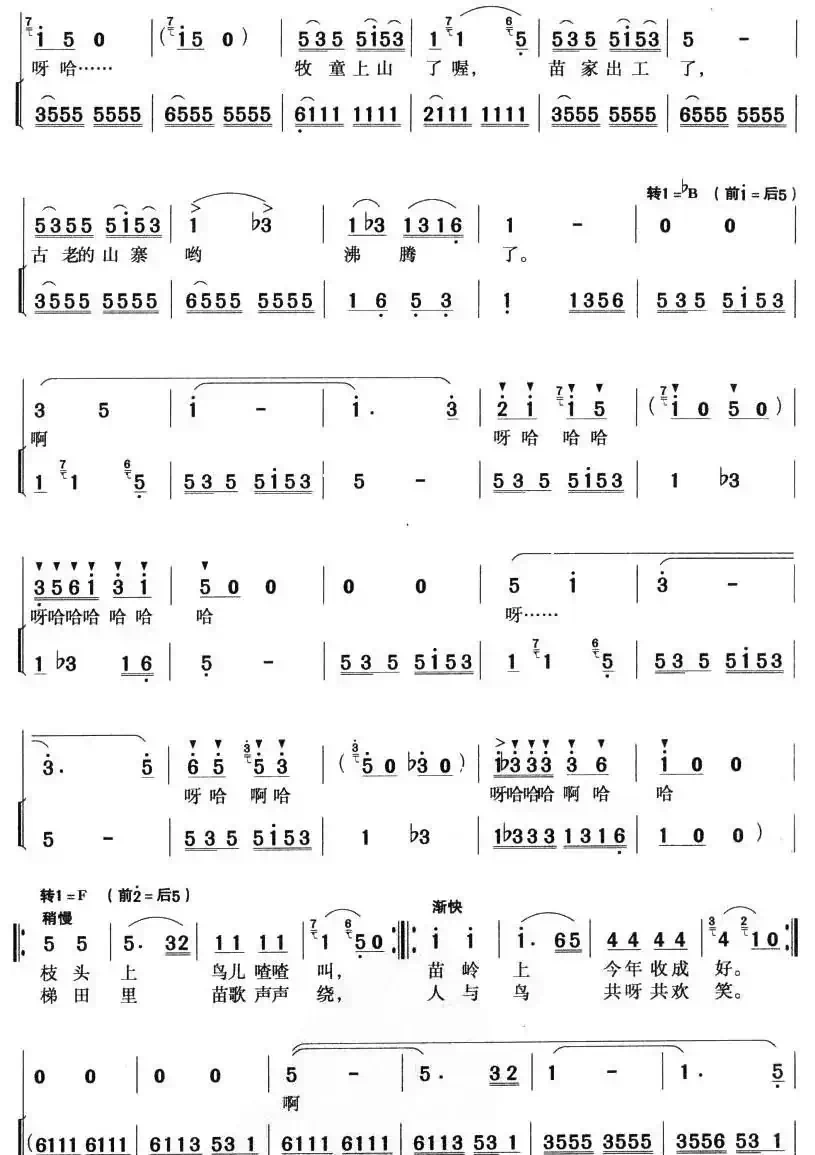 苗岭的早晨(带前奏、伴唱版)