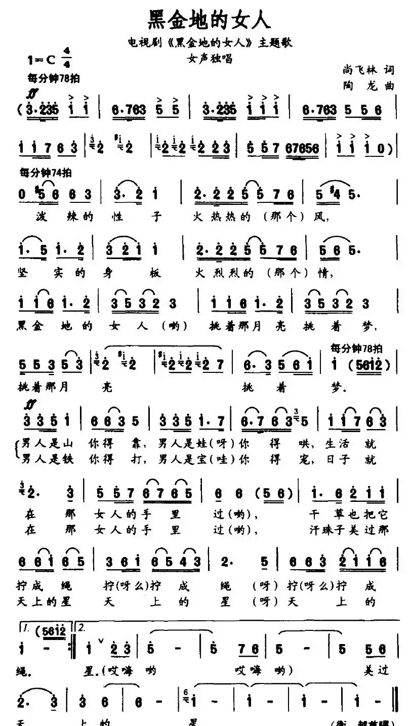黑金地的女人（电视剧《黑金地的女人》主题歌）
