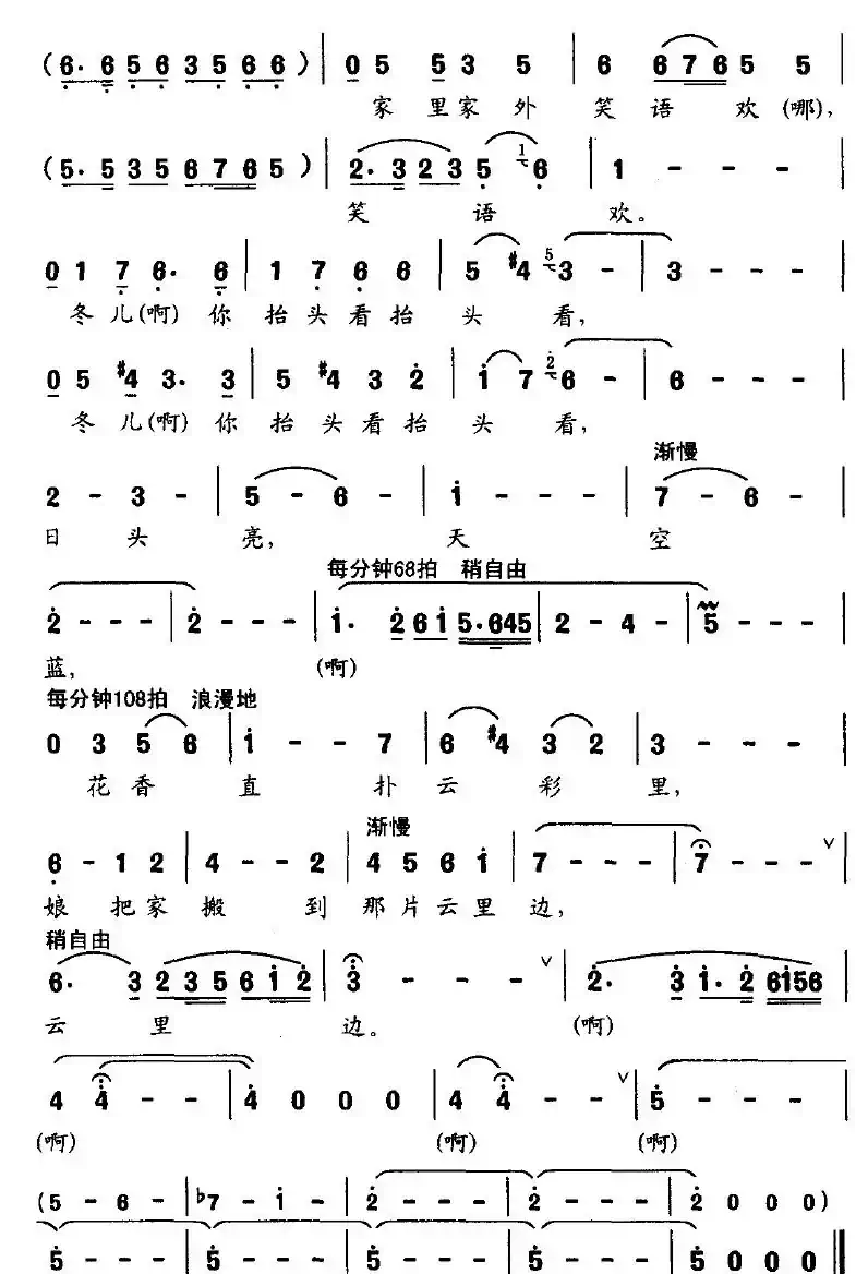 娘在那片云彩里（歌剧《野火春风斗古城》杨母唱段）