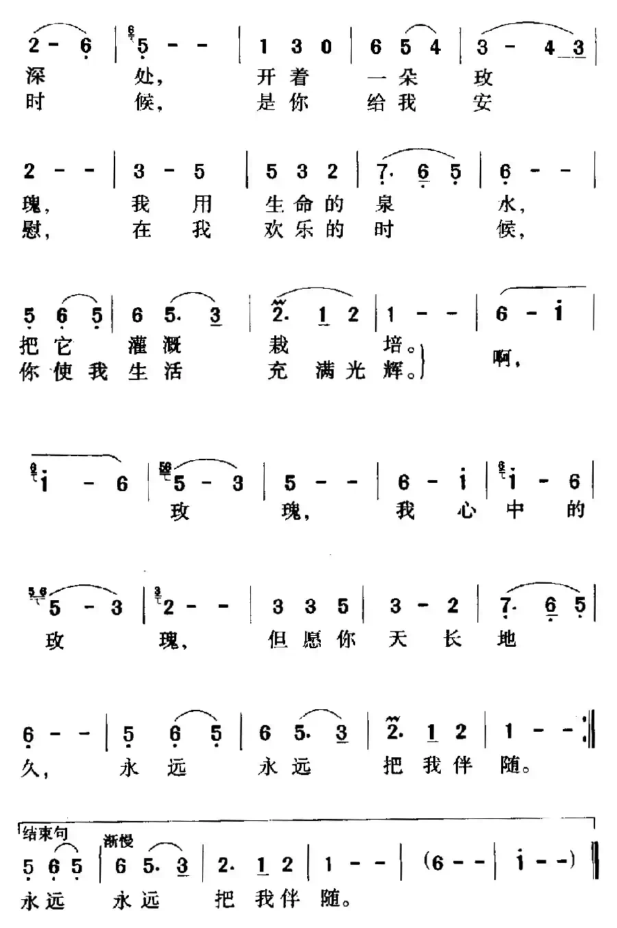 心中的玫瑰（电影《泪痕》插曲）