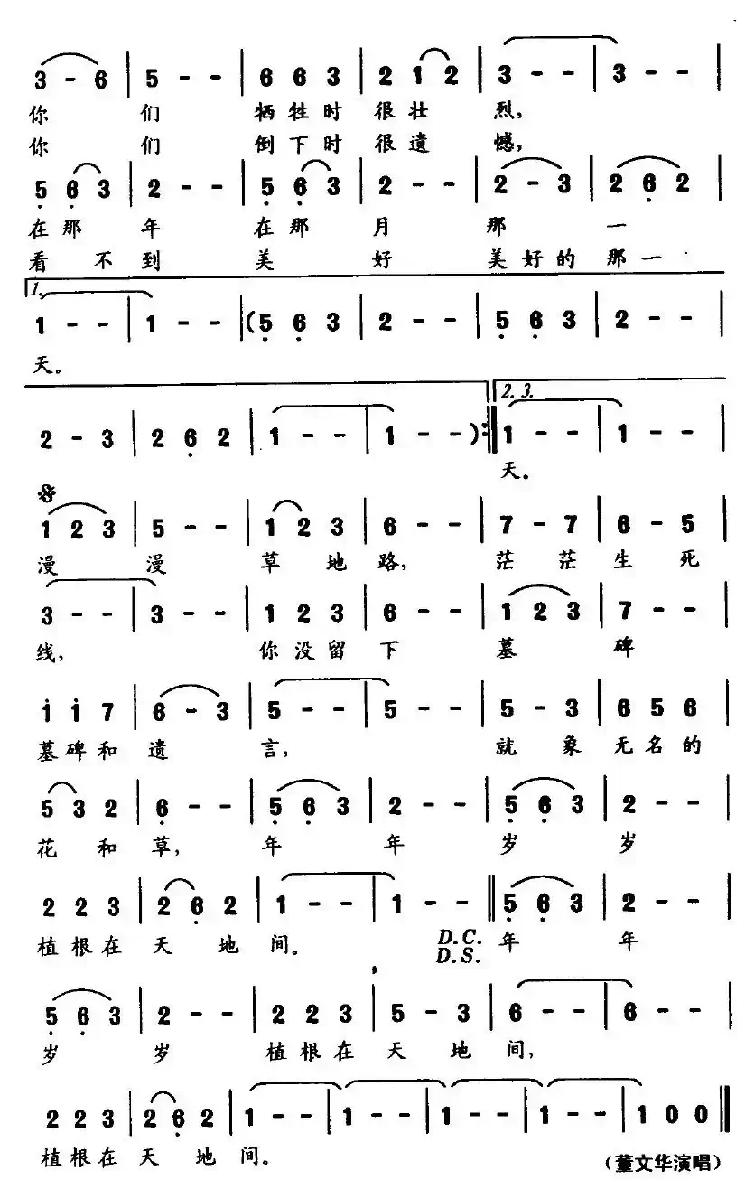 无名战士(大型歌舞《红旗飘飘》选曲)