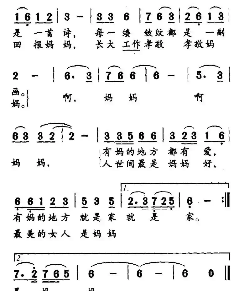最美的女人是妈妈（瞿琮词 冯奇曲）