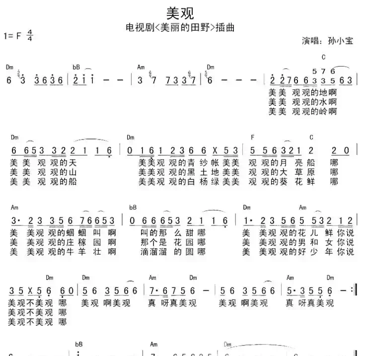 美观（电视剧《美丽的田野》插曲）