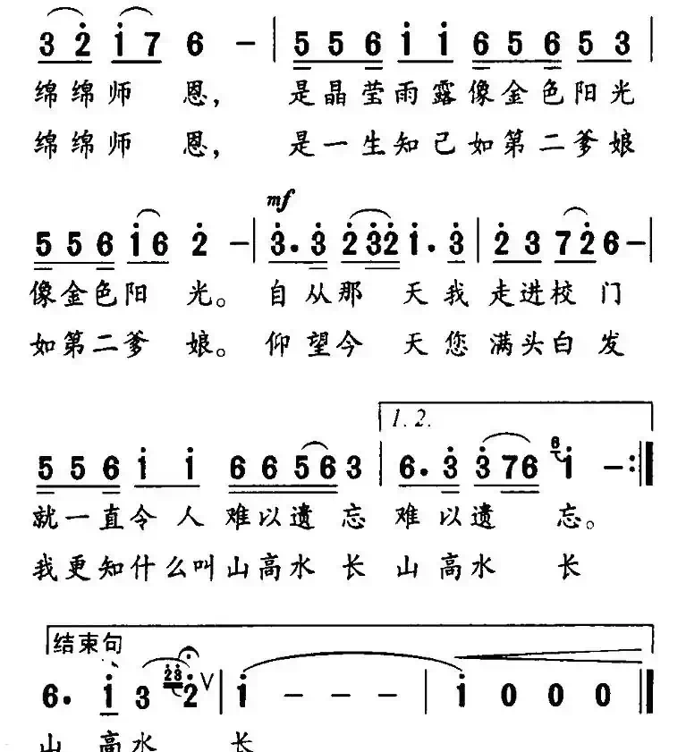 师恩绵绵（刘志毅词 党继志曲）