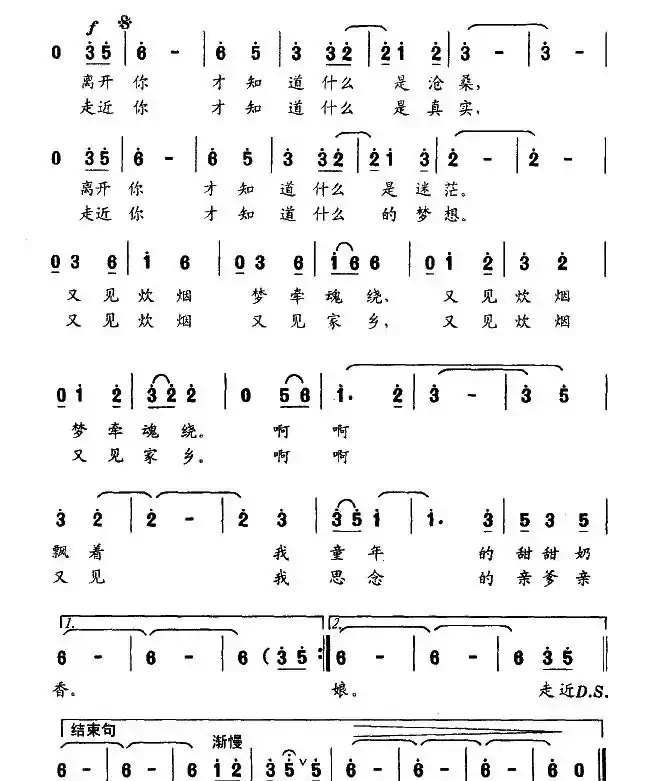 又见炊烟（魏光词 雷维模曲）
