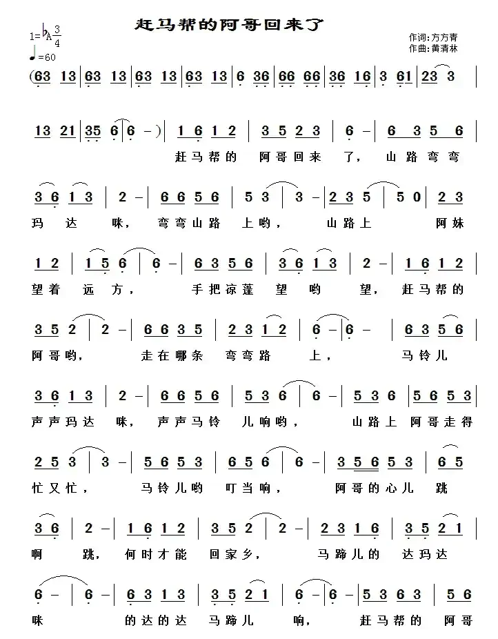 赶马帮的阿哥回来了