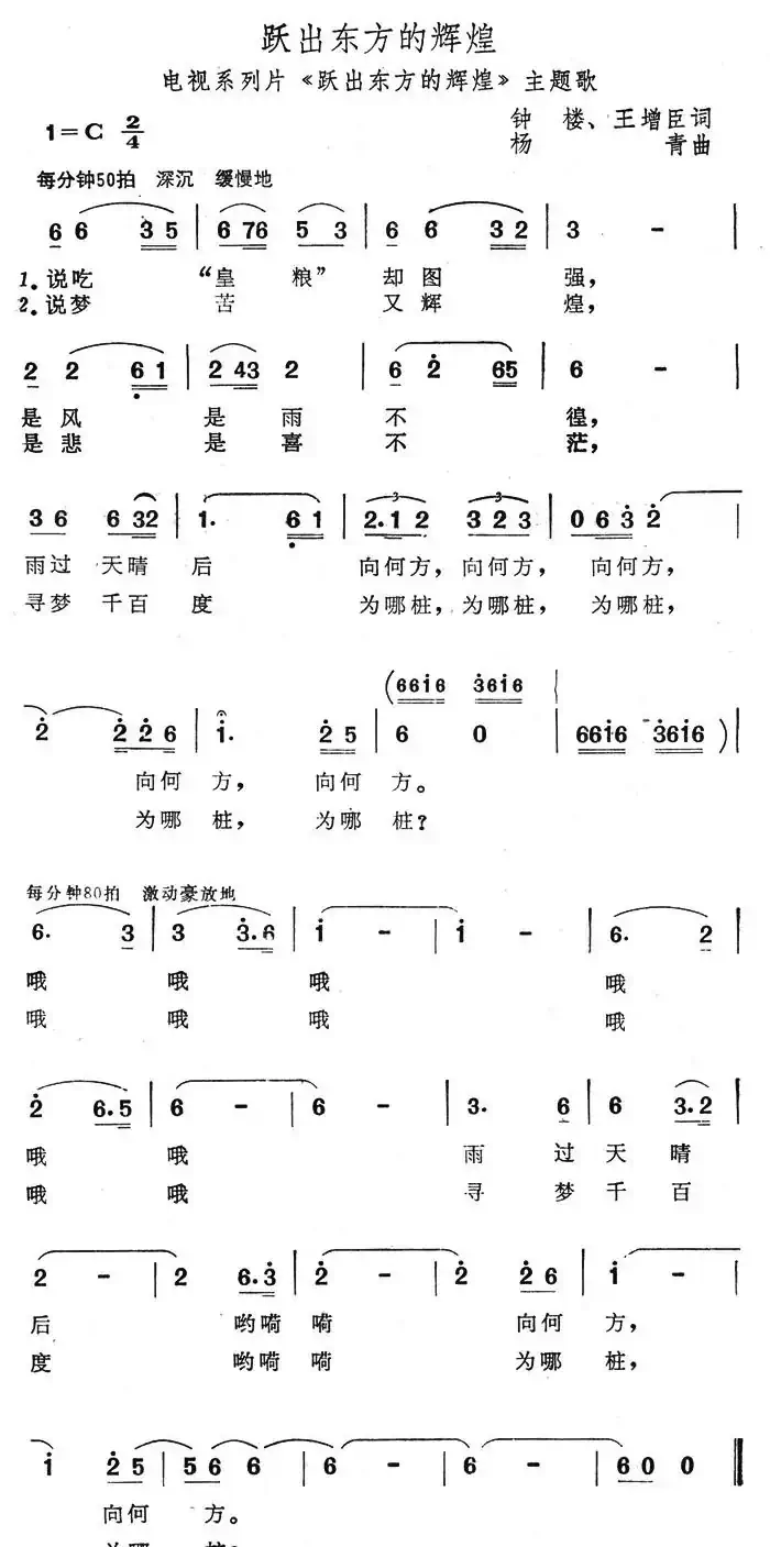 跃出东方的辉煌（电视系列片《跃出东方的辉煌》主题歌）