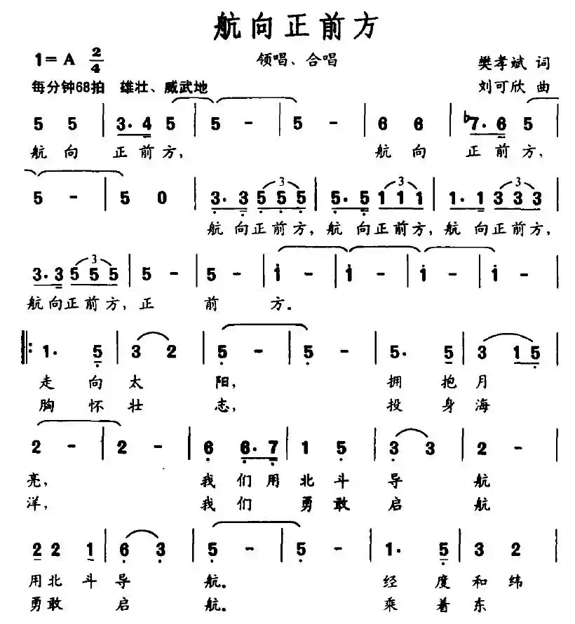 航向正前方