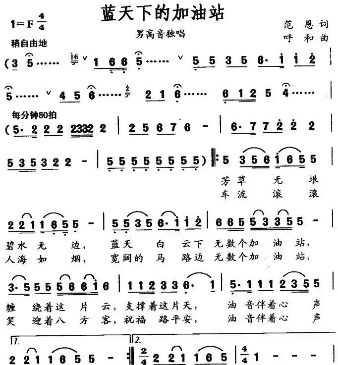 蓝天下的加油站