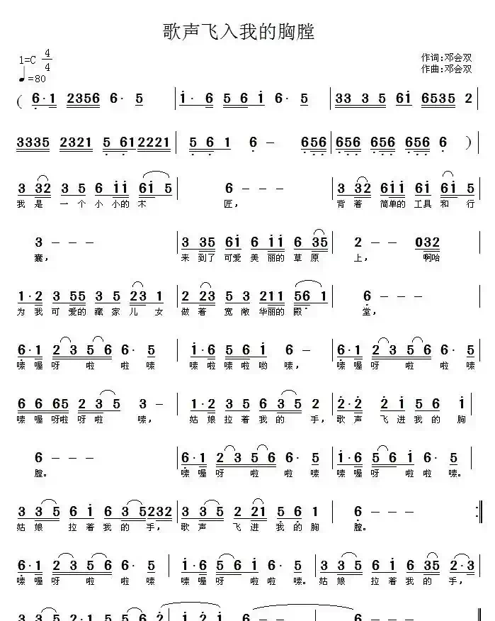 歌声飞进我的胸膛