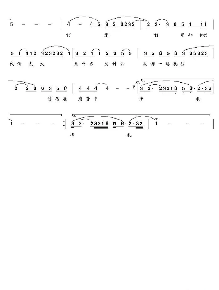 爱的代价（张梓敏词 张杰曲）
