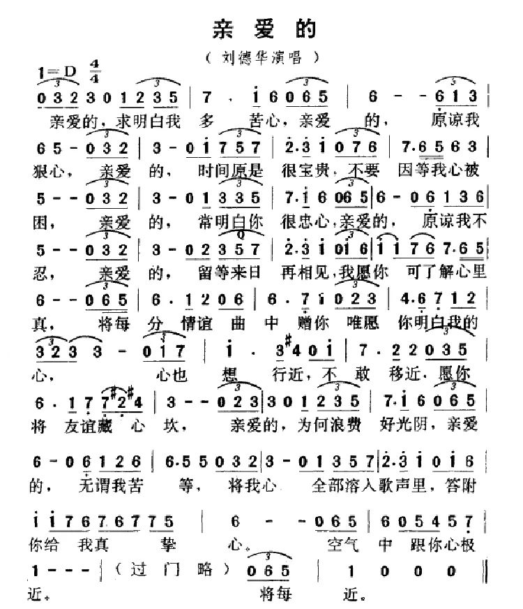 亲爱的（刘德华演唱版）