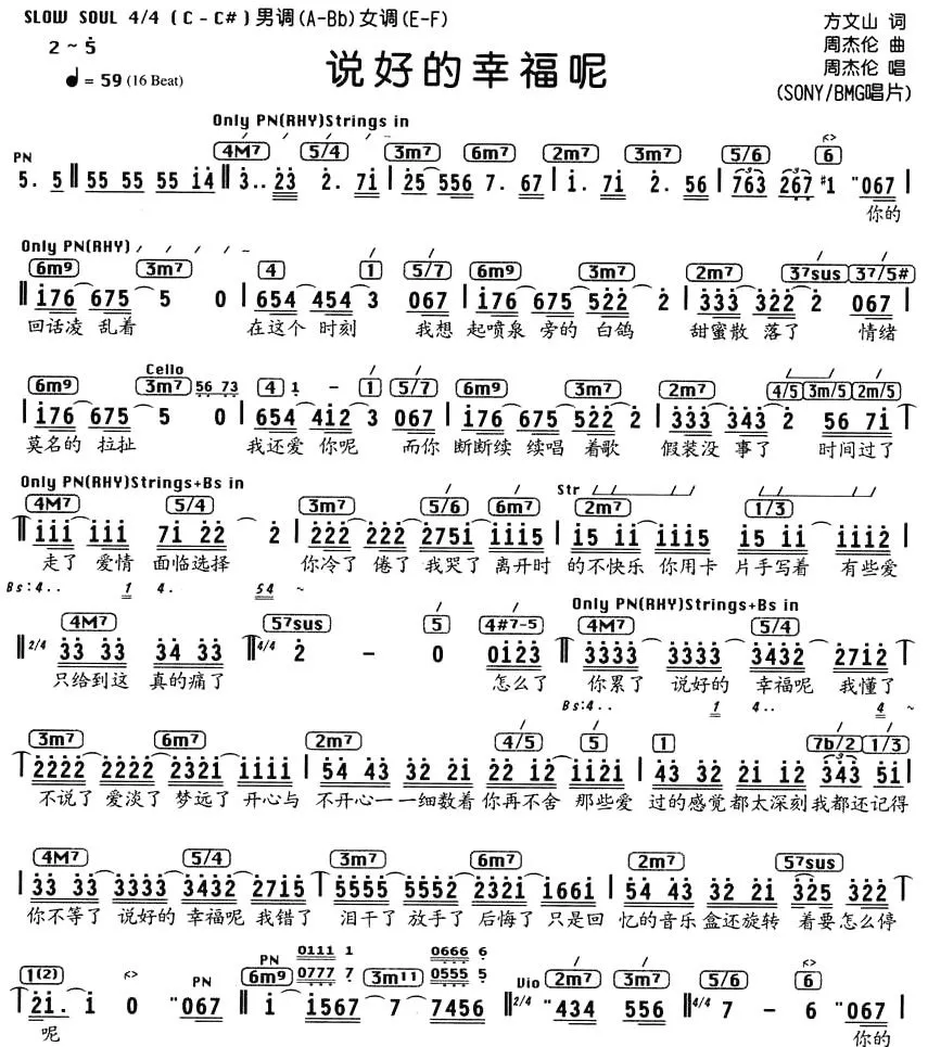 说好的幸福呢（编配乐谱）