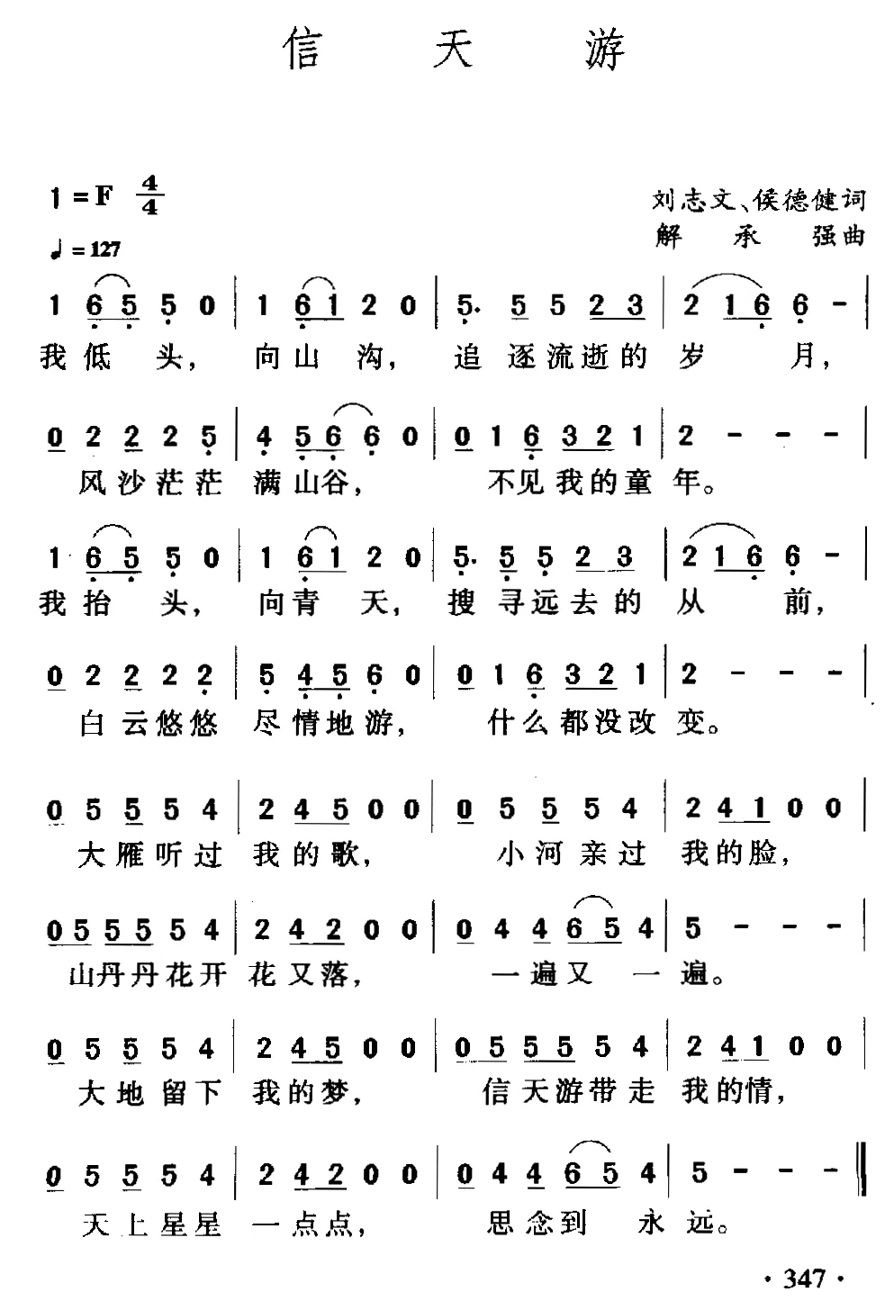 信天游（刘志文、侯德健词 解承强曲）