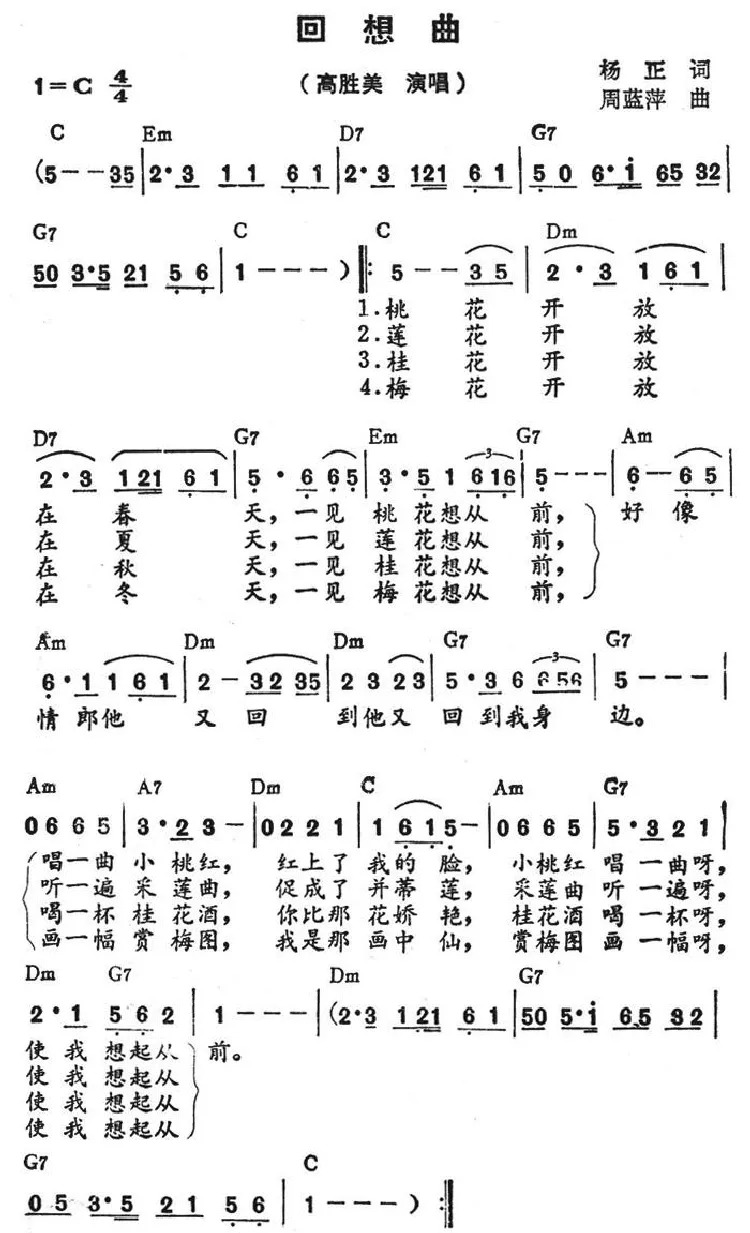 回想曲（带和弦）
