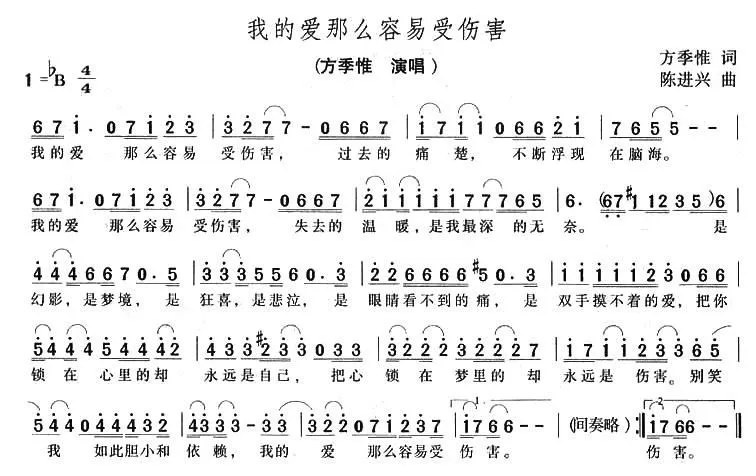 我的爱那么容易受伤害（台湾电视剧《茉莉花开》片尾曲）