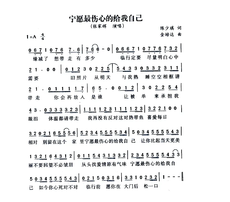 宁愿最伤心的给我自己