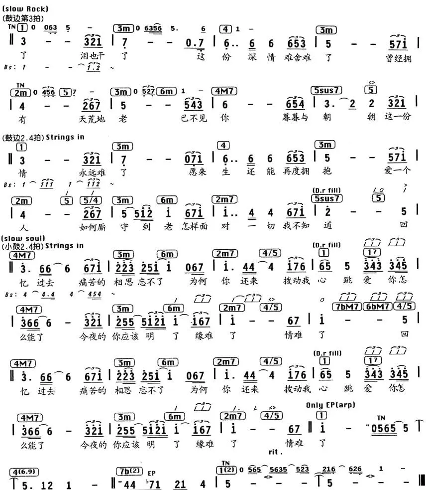 新不了情（同名电影主题曲、编配乐谱）
