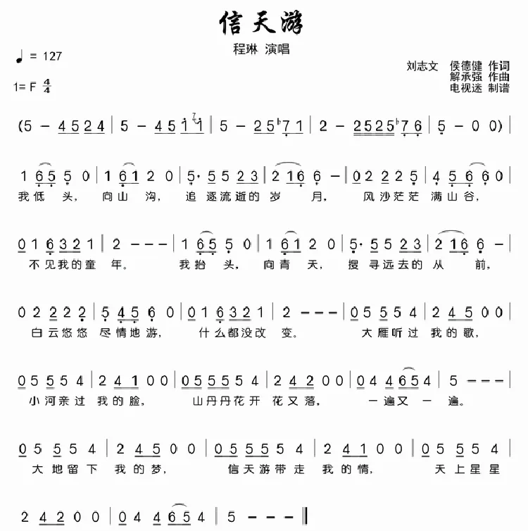 信天游（刘志文、侯德健词 解承强曲）